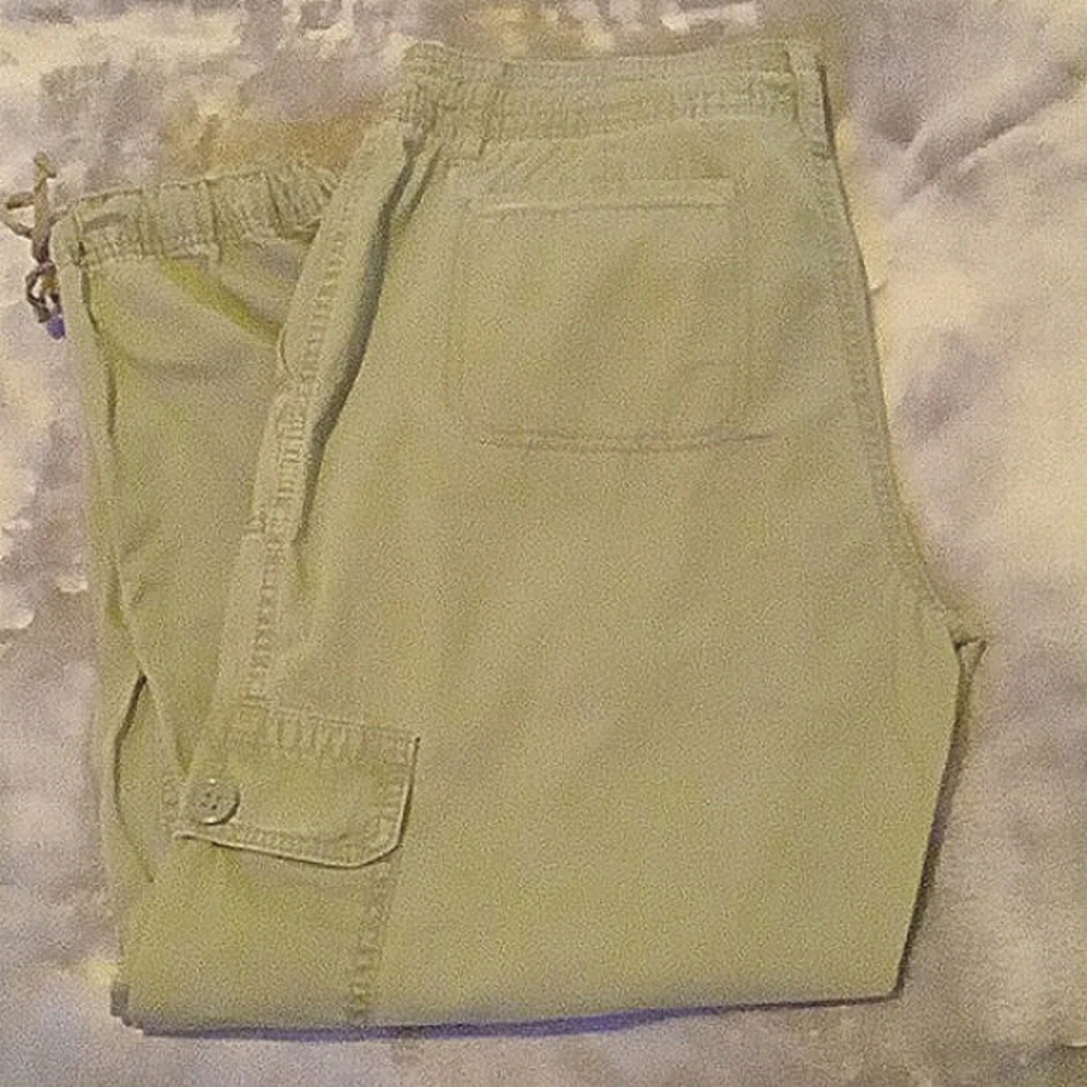 Liz Claiborne Khaki Green Drawstring Pants
